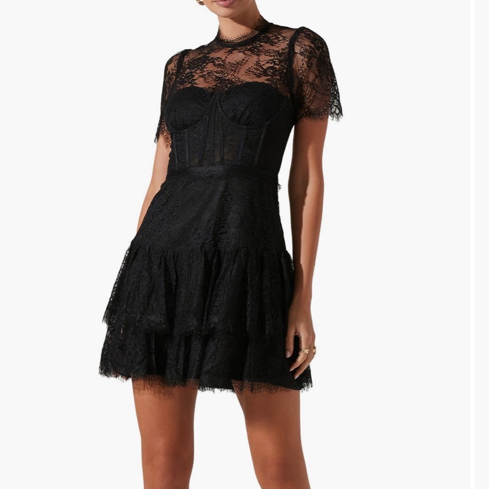 ASTR The Label Lace Black Cocktail Dress